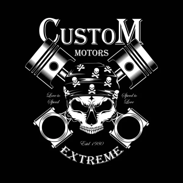 Motorcycle Racing Typography Graphics and Poster. Skull and Old Stock