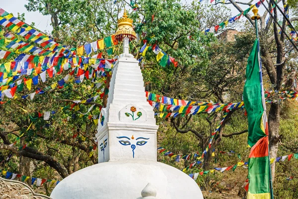 Stupa och böneflaggor — Stockfoto
