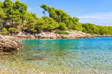 Güzel Adriyatik kayalık sahil şeridi