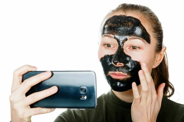Facial black mask — Stock Photo, Image