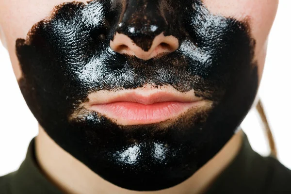 Máscara preta facial — Fotografia de Stock