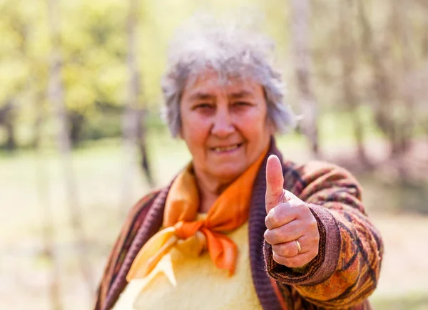 Retrato de mulher idosa sorridente — Fotografia de Stock