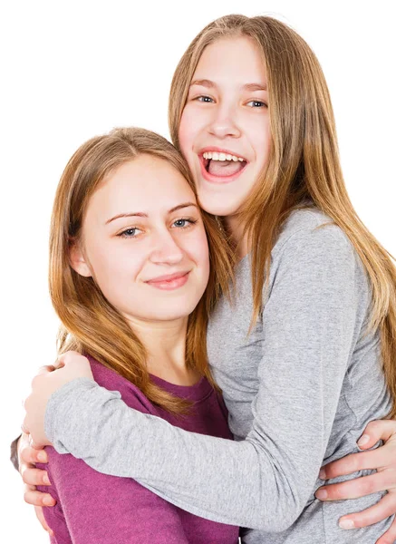 Gelukkig jonge zusters — Stockfoto