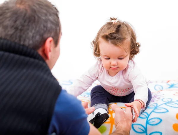 Adorable baby and her father — Stock Photo, Image