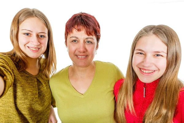 Mère heureuse avec des filles — Photo