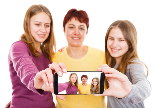 Happy mother with daughters — Stock Photo, Image