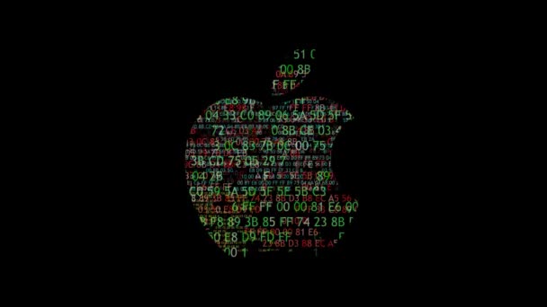 Технологии Apple. Концепция кода Apple — стоковое видео