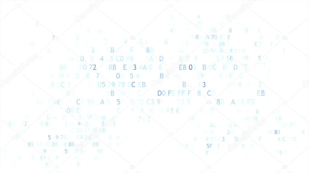 Hexadecimal code on a white background