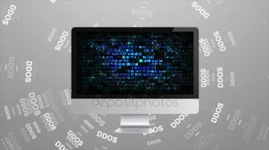 Enfeksiyon trojan, virüs bilgisayara saldırır. Internet üzerinde bilgisayar korsanları. DDoS saldırı