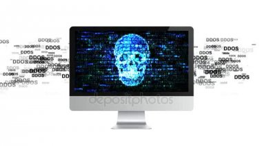 DDoS saldırı, enfeksiyon trojan, virüs saldırıları bilgisayar üzerinde. Virüslü bilgisayar