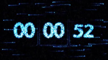 Sıfır geri sayım. Bilgisayar ekranında geri sayım. Saatler 00:00 başlayan yeni bir geri sayım ayarla.