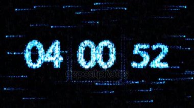 Saat 04:00, yeni bir geri sayım başladı ayarlanır. Bilgisayar ekranında geri sayım. Sıfır geri sayım