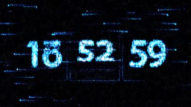 Saat 06:00, yeni bir geri sayım başladı ayarlanır. Bilgisayar ekranında geri sayım. Sıfır geri sayım — Stok video