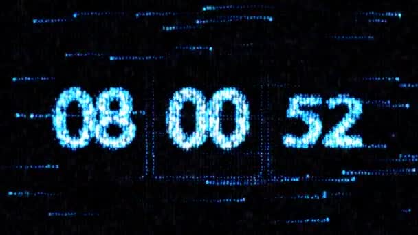 時計は、8:00 新しいカウント ダウンの開始に設定されます。コンピューターの画面上のカウント ダウン。ゼロのカウント ダウン — ストック動画