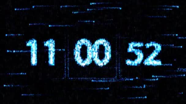 Saatleri 11: 00'da başlayan yeni bir geri sayım ayarlanır. Bilgisayar ekranında geri sayım. Sıfır geri sayım — Stok video