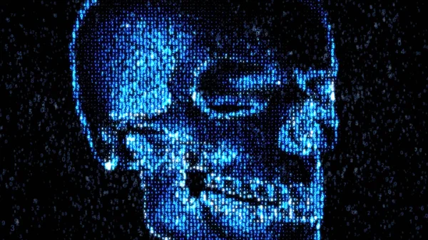 Gefahr im Internet. Schadcode-Hacker. Totenkopf — Stockfoto