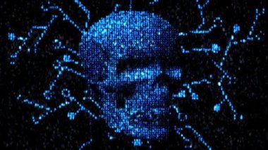 Internet tehlikede. Kötü amaçlı kod hacker. Kafatası