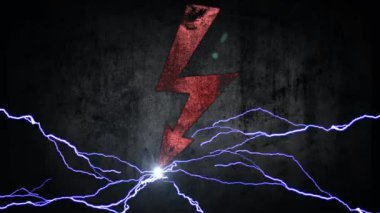 güç sembolü. Elektrik deşarj işareti. enerji kavramı