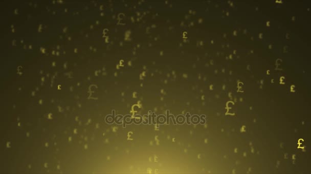 Achtergrond van het vliegen van de munt. Pond sterling — Stockvideo
