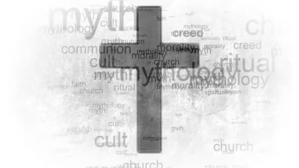 Víra, náboženství kříž. Synonyma slova pro náboženství — Stock video