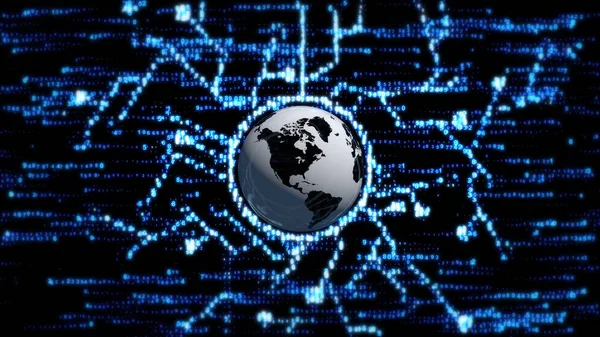 グローバル ネットワークの世界。世界中のインターネットの概念 — ストック写真