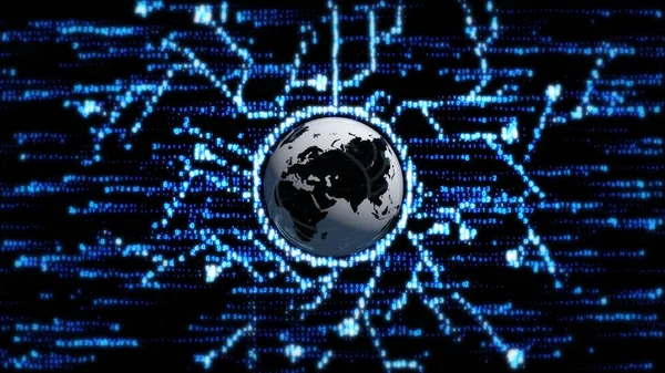 Global Network World. The concept of the Internet all over the world