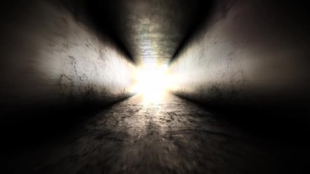 Luce brillante alla fine del tunnel. C'è sempre speranza — Video Stock