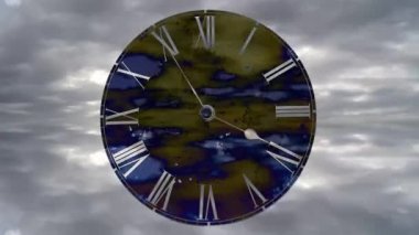 Watch hızlı bir şekilde gidin. Zaman atlamalı saat. Hızlı uçan bulutlar