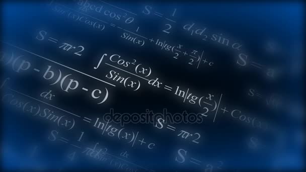 Fórmulas matemáticas. Antecedentes de fórmulas matemáticas de movimento suave — Vídeo de Stock
