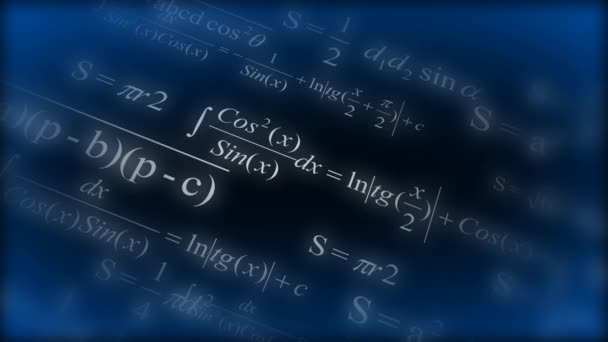 Matematiska formler. Bakgrund av matematiska formler för att smidigt flytta — Stockvideo