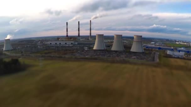 Thermal power station from the air — Stock Video