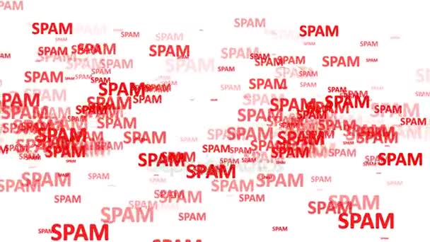 Un montón de spam. Una gran cantidad de spam es atacado por una computadora — Vídeos de Stock