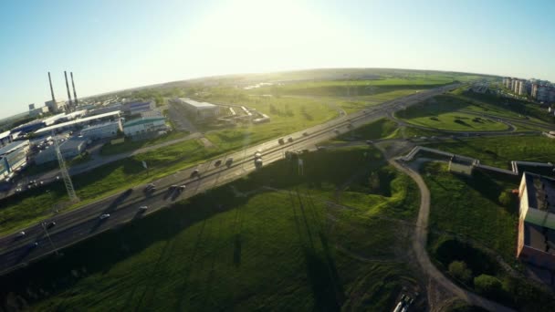 Traffic. Aerial view of traffic — Stock Video