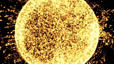 Birçok parçacıklar. Atomik partikülleri. Uzayda parçacıklar hareket