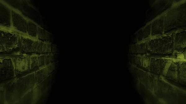 Black scary corridor. Running in the dark corridor. — Stock Photo, Image