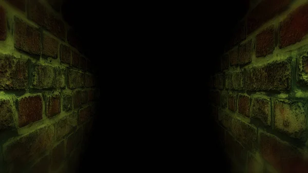 Svart skrämmande korridor. Kör i den mörka korridoren. — Stockfoto