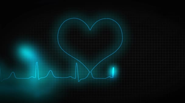 Corazón ECG sano. Estilo de vida saludable — Vídeos de Stock