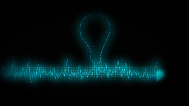 Una bombilla en un gráfico eléctrico. Concepto de la idea — Vídeo de stock