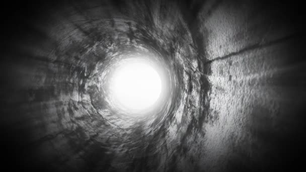 Viagem para a luz no final do túnel — Vídeo de Stock