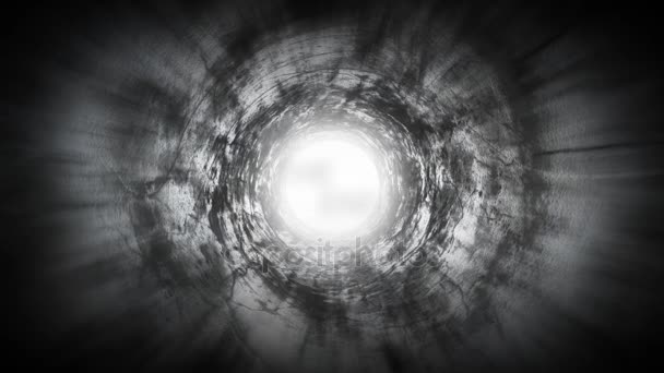 Конец тёмного туннеля — стоковое видео