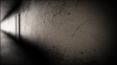 Karanlık koridor kapıları ile. Korkunç koridor