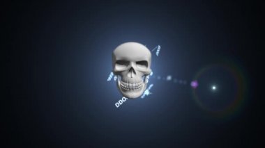 Sunucu üzerinde hacker saldırı kavramı. DDoS saldırı
