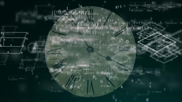 El concepto de tiempo, matemáticas, física — Vídeos de Stock