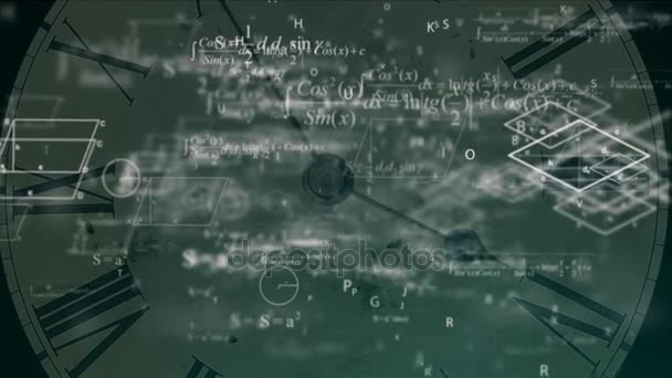 Поняття часу, математики, фізики — стокове відео