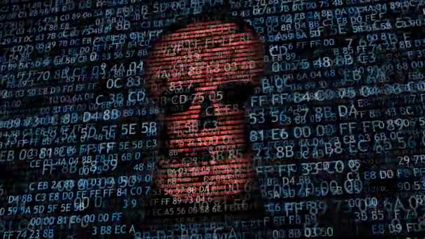 Hacking data. Hacking och stjäla information. — Stockvideo