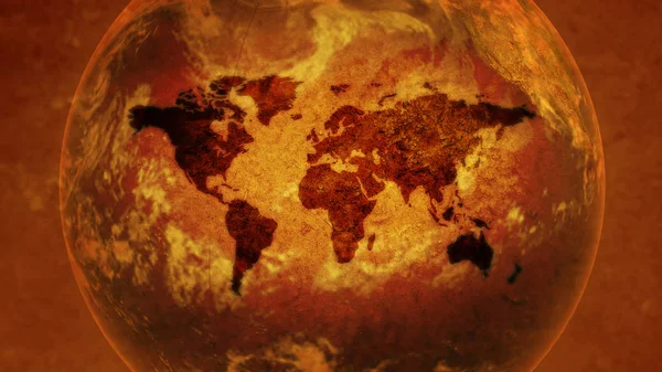 Vintage Dünya Haritası, dünya döner.