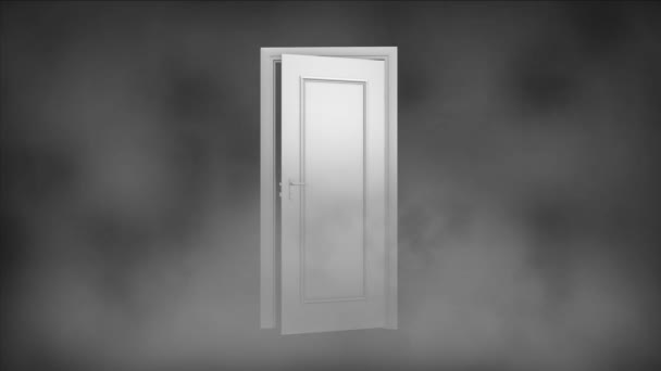 De deur met raadsels. Mysterieuze klok. — Stockvideo