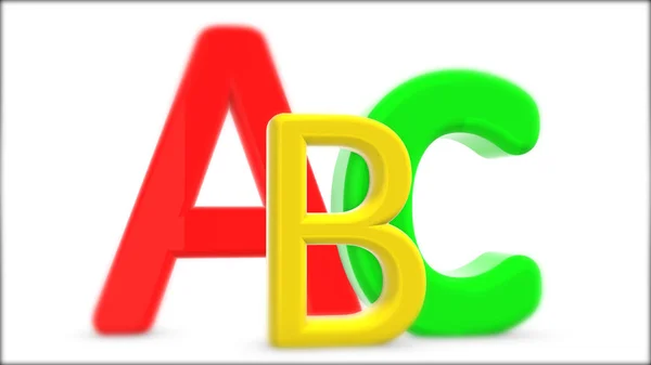 Tredimensionella alfabet med multi-färgade bokstäver — Stockfoto