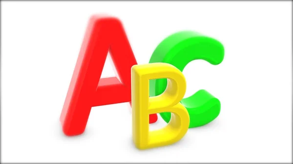 Çok renkli harflerle üç boyutlu alfabesi — Stok fotoğraf
