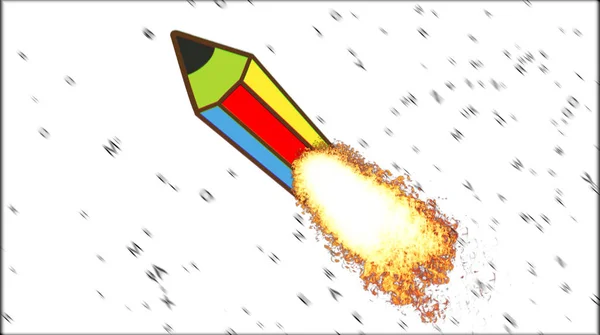 Reaktivní barva tužka. Creative tužka. — Stock fotografie